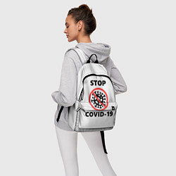 Рюкзак STOP COVID-19, цвет: 3D-принт — фото 2