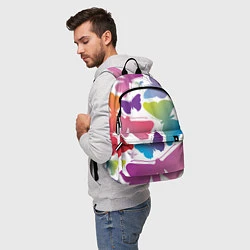 Рюкзак Разноцветные бабочки, цвет: 3D-принт — фото 2