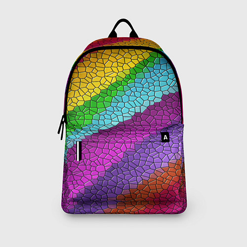 Рюкзак Яркая мозаика радуга диагональ / 3D-принт – фото 3