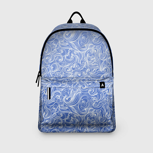 Рюкзак Волны на голубом фоне / 3D-принт – фото 3