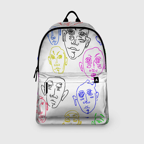 Рюкзак Цветные лица / 3D-принт – фото 3