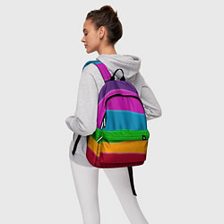 Рюкзак Разноцветные полоски, цвет: 3D-принт — фото 2