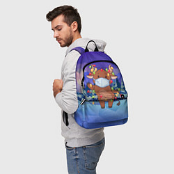 Рюкзак Бычок в маске с гирляндами, цвет: 3D-принт — фото 2
