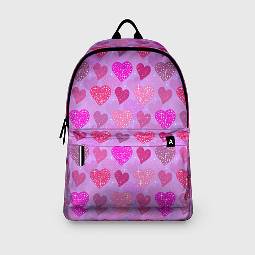 Рюкзак Розовые сердечки / 3D-принт – фото 3
