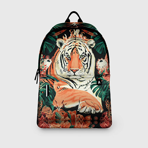 Рюкзак Огненный Тигр в Цветах / 3D-принт – фото 3