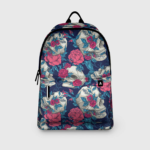 Рюкзак Реалистичные черепа с розами / 3D-принт – фото 3