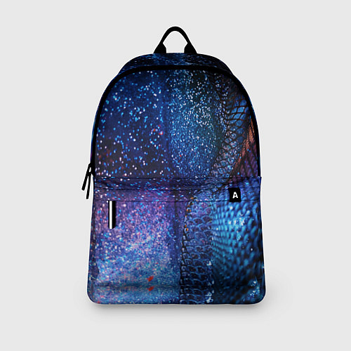 Рюкзак Синяя чешуйчатая абстракция blue cosmos / 3D-принт – фото 3