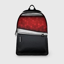 Рюкзак 3D Красные соты металлические, цвет: 3D-принт — фото 2