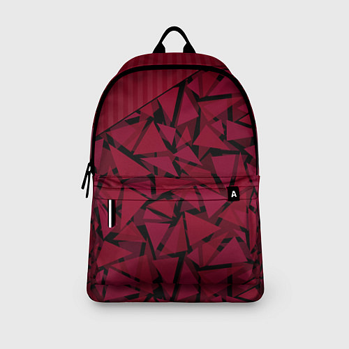 Рюкзак Красный комбинированный узор / 3D-принт – фото 3