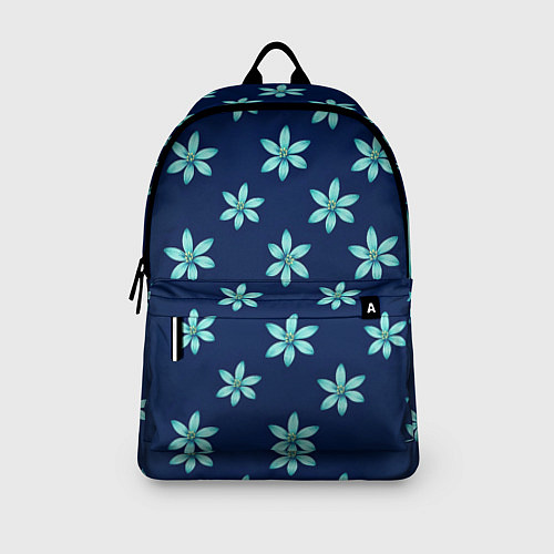 Рюкзак Цветы Голубые / 3D-принт – фото 3