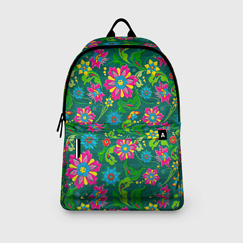 Рюкзак Поле разноцветных цветков / 3D-принт – фото 3