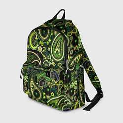 Рюкзак Ярко зеленые славянские узоры, цвет: 3D-принт