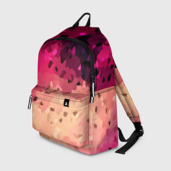 Рюкзак Бежево-малиновый абстрактный, цвет: 3D-принт