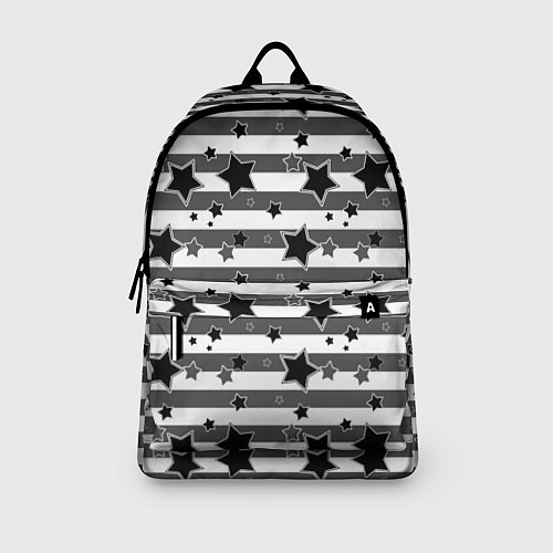 Рюкзак Черно-белый полосатый узор / 3D-принт – фото 3
