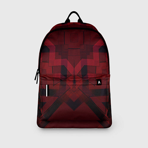 Рюкзак Темно-красный геометрический / 3D-принт – фото 3