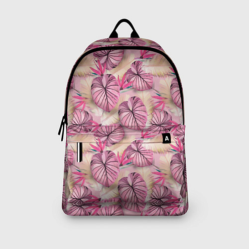 Рюкзак Розовый тропический узор / 3D-принт – фото 3