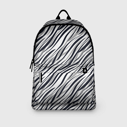 Рюкзак Черно-белый полосатый тигровый / 3D-принт – фото 3
