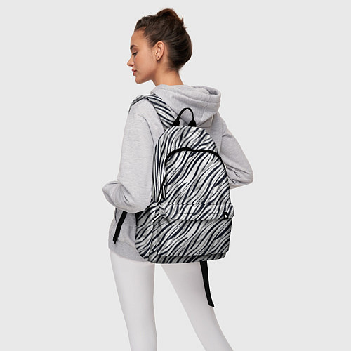 Рюкзак Черно-белый полосатый тигровый / 3D-принт – фото 6