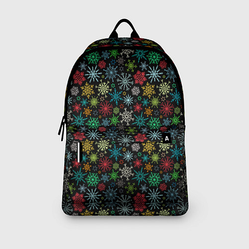 Рюкзак Разноцветные Снежинки / 3D-принт – фото 3