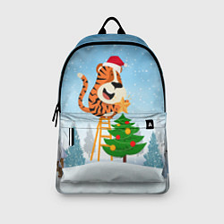 Рюкзак Тигр украшает новогоднюю елку, цвет: 3D-принт — фото 2