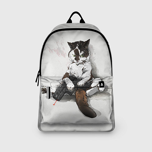 Рюкзак Котик с пистолетом на стене мем / 3D-принт – фото 3