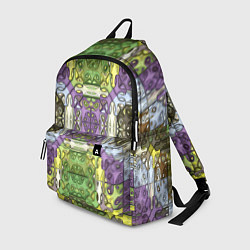 Рюкзак Коллекция Фрактальная мозаика Фиолетово-зеленый, цвет: 3D-принт