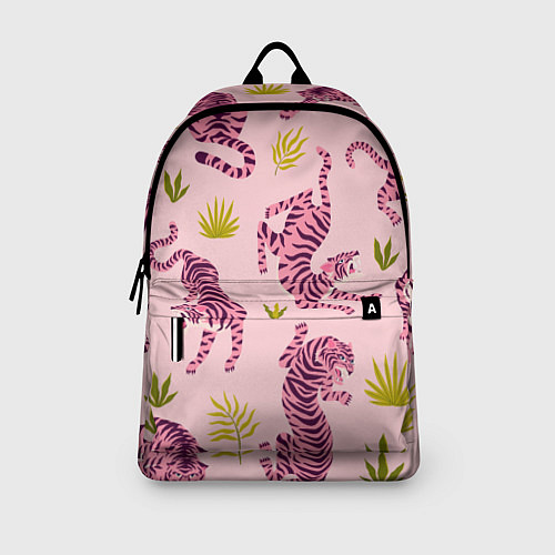 Рюкзак Розовые тигры паттерн / 3D-принт – фото 3