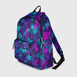 Рюкзак Неоновые снежинки, цвет: 3D-принт
