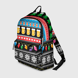 Рюкзак Новогодний пивной узор, цвет: 3D-принт