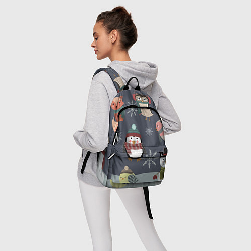 Рюкзак НОВОГОДНИЙ ПАТТЕРН ЖИВОТНЫЕ / 3D-принт – фото 6
