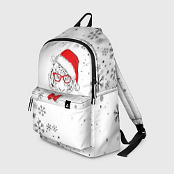 Рюкзак Новогодний тигр летящие снежинки, цвет: 3D-принт