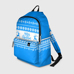 Рюкзак MERRY CHRISTMAS BLUE, цвет: 3D-принт