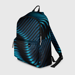 Рюкзак Волны голубого металла, цвет: 3D-принт