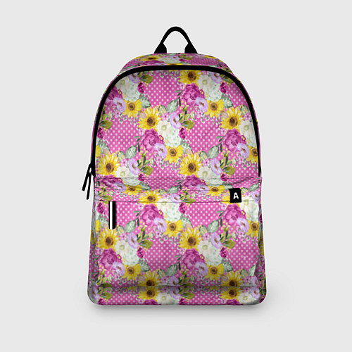 Рюкзак Полевые фиолетовые и желтые цветочки / 3D-принт – фото 3