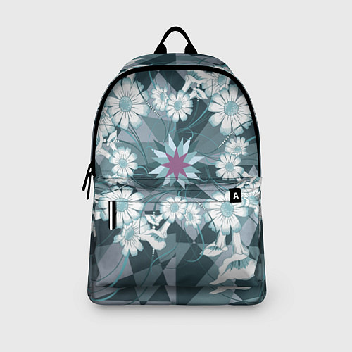 Рюкзак Цветы в узоре / 3D-принт – фото 3