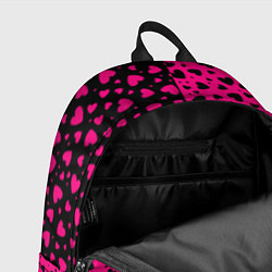 Рюкзак Черно-Розовые сердца, цвет: 3D-принт — фото 2