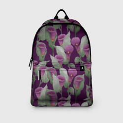 Рюкзак Фиолетовые каллы на темно фиолетовом фоне, цвет: 3D-принт — фото 2