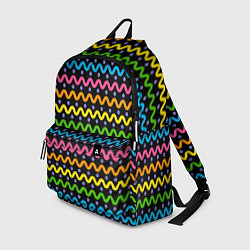 Рюкзак Разноцветные волнистые линии, цвет: 3D-принт