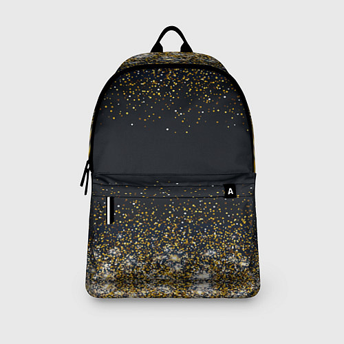Рюкзак Золотые блестки на темном фоне Сияющий глиттер, бл / 3D-принт – фото 3