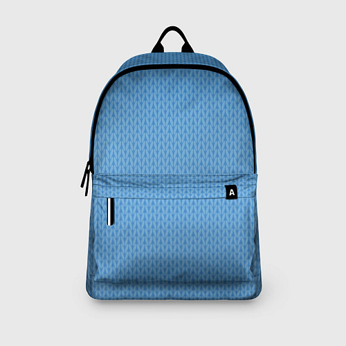 Рюкзак Вязаный узор голубого цвета / 3D-принт – фото 3
