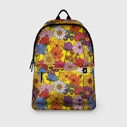 Рюкзак Цветочки-лютики на желтом фоне / 3D-принт – фото 3