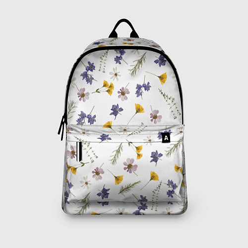 Рюкзак Простые цветы на белом фоне / 3D-принт – фото 3