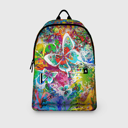 Рюкзак Яркое безумие Бабочки, кляксы, граффити / 3D-принт – фото 3