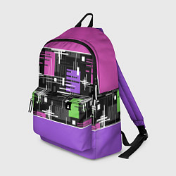 Рюкзак Розово-фиолетовый геометрические фигуры и полосы, цвет: 3D-принт