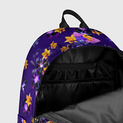 Рюкзак Цветы Разноцветные Ирисы На Синем Фоне, цвет: 3D-принт — фото 2