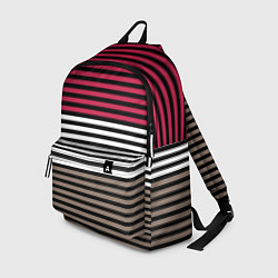 Рюкзак Красно-коричневый полосатый узор, цвет: 3D-принт