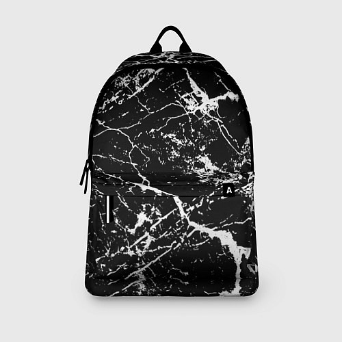 Рюкзак Текстура чёрного мрамора Texture of black marble / 3D-принт – фото 3