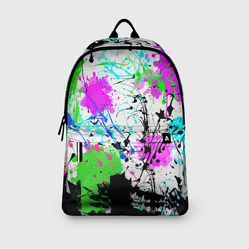 Рюкзак Неоновые разноцветные пятна и брызги красок / 3D-принт – фото 3