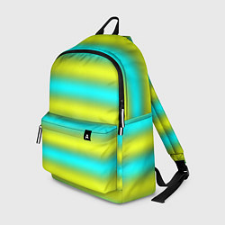 Рюкзак Бирюзово-желтые неоновые полосы, цвет: 3D-принт