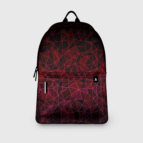 Рюкзак Темно-красный абстрактный узор / 3D-принт – фото 3